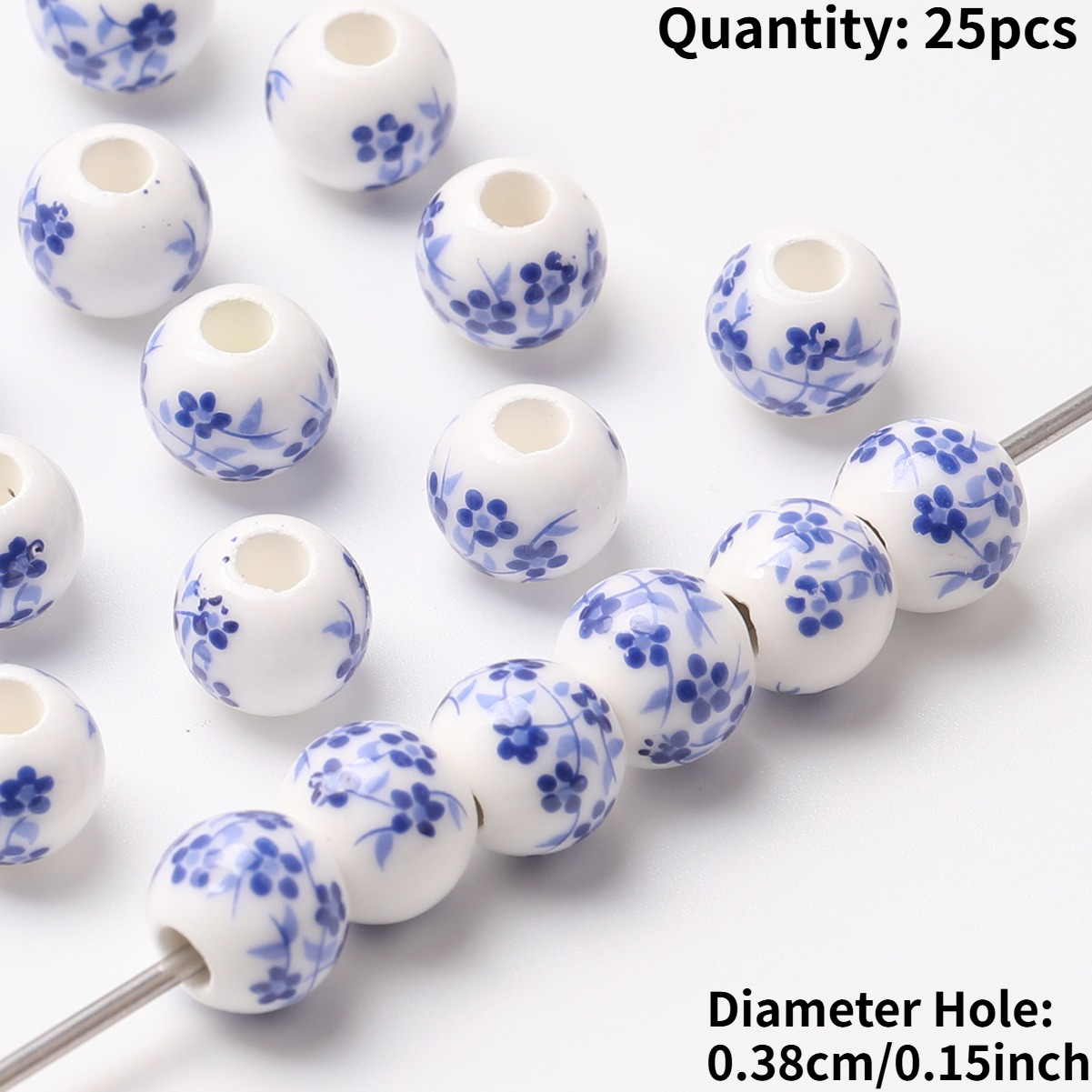 25pcs Vintage Ceramic Beads for DIY Jewelry Making